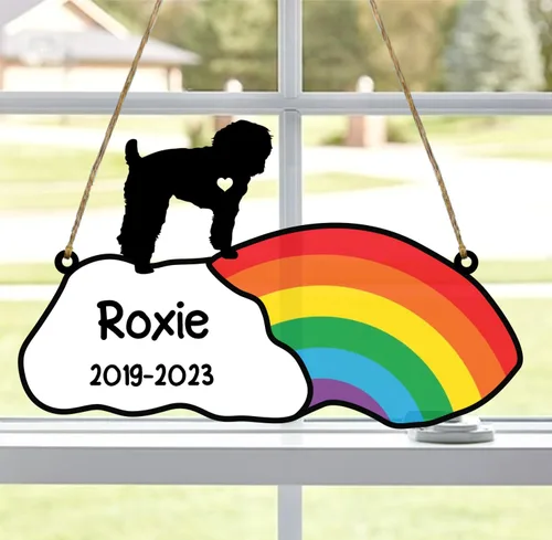 Vista 74 de LOVELYPOD Rainbow Bridge - Regalos conmemorativos para mascotas, regalos conmemorativos para perros afganos por pérdida de sabueso afgano, regalo