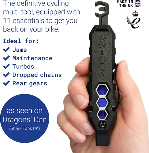 Vista 3 de Rehook PLUS - Multiherramienta ligera para ciclistas. Incluye palancas de neumáticos, llaves de radios, herramienta de cadena, llave, hexagonal