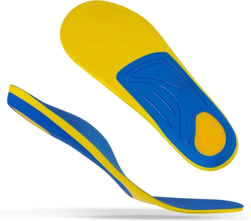 Vista 3 de Plantillas para fascitis plantar que alivian el dolor de pies, inserciones de soporte de arco alto para hombres, adecuadas para zapatos, pies