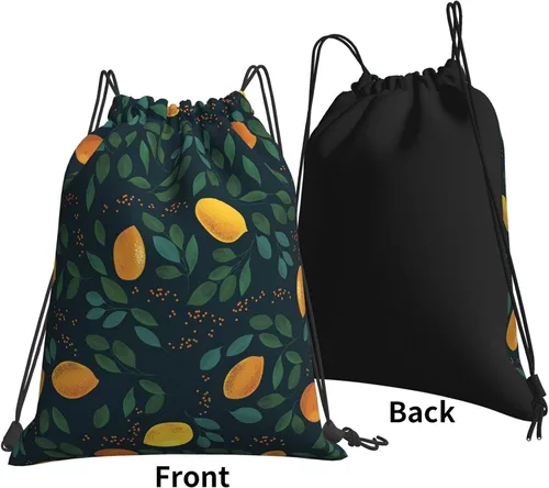 Vista 4 de My Moreyea Bolsa de cuerda de piña ligera para gimnasio yoga con cordón para mujeres hombres y niñas Verde limón Lemon10 Viajar