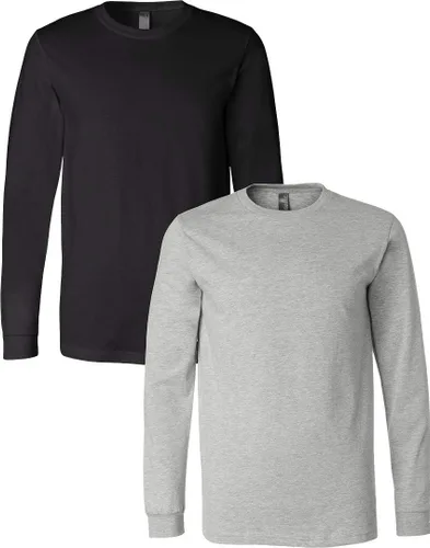Vista 179 de Canvas Filmore 3501 - Camiseta de 4.2 onzas para hombre manga larga (1) Ceniza + (1) Jaspeado atlético