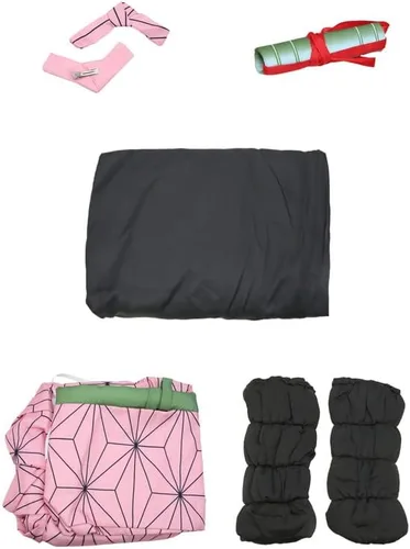 Vista 6 de DAZCOS Anime Nezuko - Disfraz de cosplay de Kamado Nezuko para mujer, con boquilla para Halloween