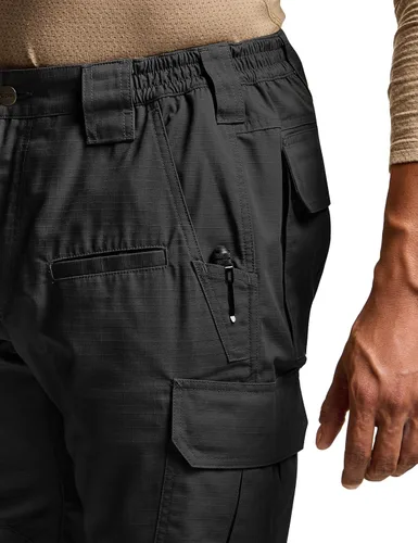 Vista 6 de CQR Pantalones tácticos para hombre, resistentes al agua, pantalones cargo Ripstop, ligeros EDC trabajo, senderismo, ropa para exteriores