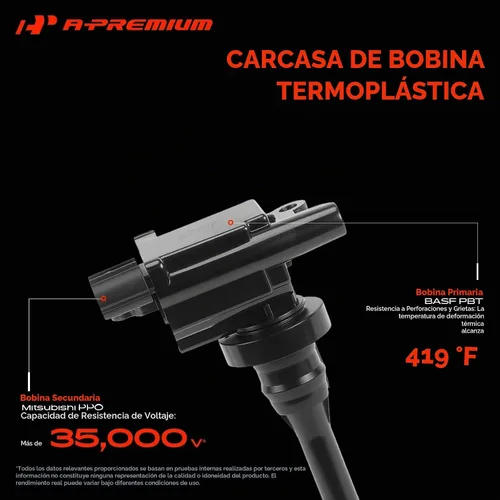 Vista 6 de A-Premium - Juego de 2 bobinas de encendido (3 pines)