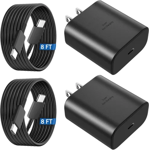 Vista 19 de Cargador USB C súper rápido de 45 W, cargador tipo C, bloque de carga rápida para teléfono Android con cable de carga tipo C de 3 pies para Samsung