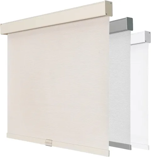 Vista 57 de Joydeco Persianas enrollables 100% opacas sin cordones para ventanas, persianas de parada libre, protección UV, persianas de tejido natural