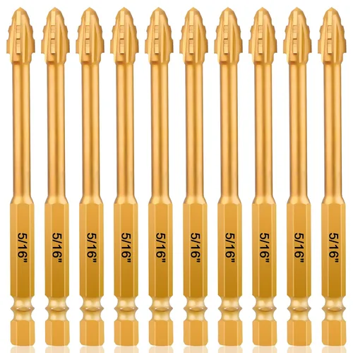 Vista 8 de HPHOPE Juego de brocas excéntricas de cuatro flautas mejoradas, 5 piezas, nuevo taladro triangular de carburo ultra duro con vástago hexagonal