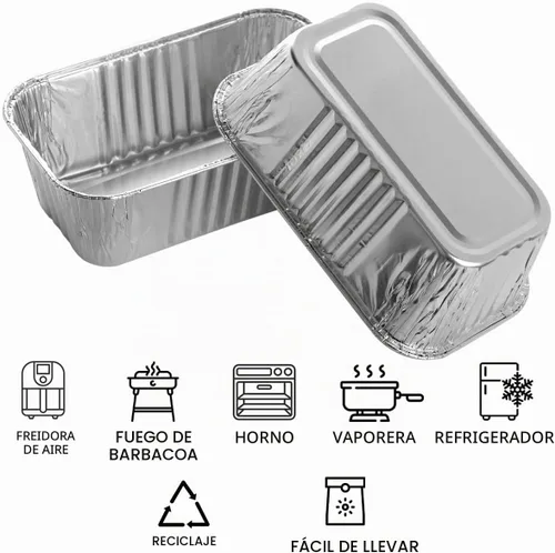 Vista 3 de MOACOCK Paquete de 50 mini moldes para pan de 1 libra, 6 x 3.5 x 2 pulgadas, moldes de pan desechables de papel de aluminio para hornear pasteles