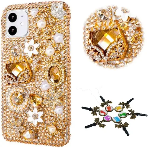 Vista 26 de Sparkle - Funda para teléfono compatible con iPhone 11, elegante, hecha a mano en 3D, con diseño de diamantes de imitación, diseño de diamantes