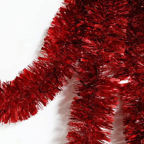 Vista 4 de Guirnalda de Oropel para Árbol de Navidad de 25 Pies, Guirnalda Metálica Trenzada, Serpentina de Papel de Aluminio Brillante para Carrozas