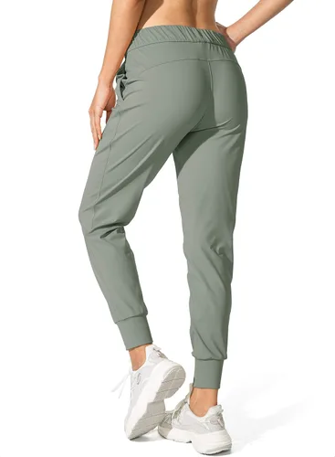 Vista 2 de SANTINY - Pantalones deportivos para mujer, con bolsillos y cordón ajustable, para correr, descansar, entrenar y trotar