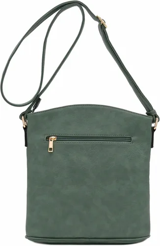 Vista 31 de Bolso cruzado grande con triple bolsillo con cremallera.