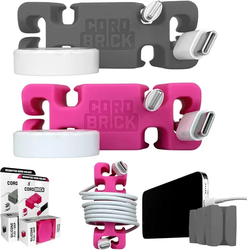 Vista 9 de CordBrick Rellenos para Calcetines para Adultos Gestión de Cables Soporte de Cable con Peso Envoltorio de Cable Soporte para Teléfono - Organizador