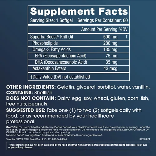Vista 2 de ProHealth Aceite de Krill puro Omega-3 (500 mg, 60 cápsulas blandas)