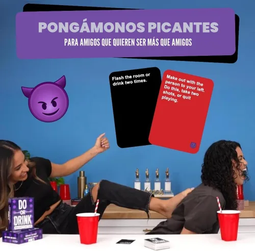 Vista 2 de Do or Drink Edición Traviesa - El Juego de Beber para Adultos para Situaciones Picantes - Divertidos Juegos de Fiesta para Adultos con 250 Cartas