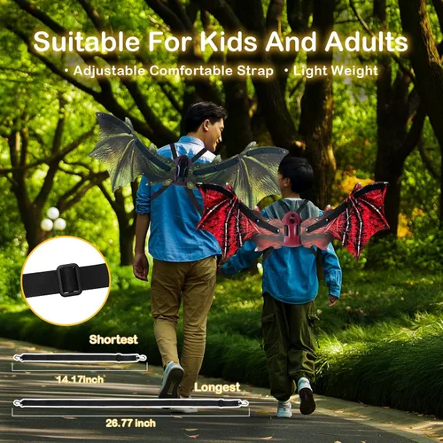 Vista 6 de VOD VISUAL Electric Dragon Wings with LED Lights For Kids