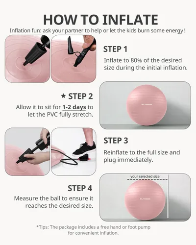 Vista 9 de Trideer Pelota de Ejercicio de Yoga, Silla de Oficina y Bola de Equilibrio, Bola de Estabilidad para Pilates, Terapia Física, Entrenamiento