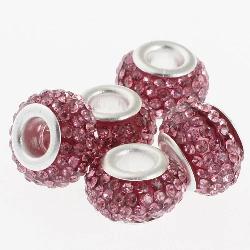 Vista 17 de RUBYCA Cuentas de cristal checo hechas a mano con agujero grande para pulseras europeas (10 unidades, morado, 0.433 in)