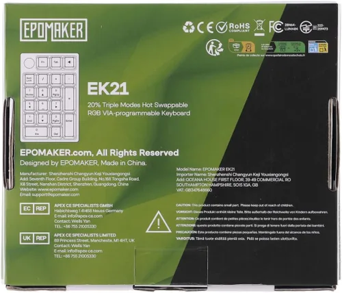 Vista 9 de EPOMAKER EK21 VIA Junta numérica con batería de 1000 mAh, BT 5.02.4GHzNumpad de intercambio en caliente con cable con perilla de aleación