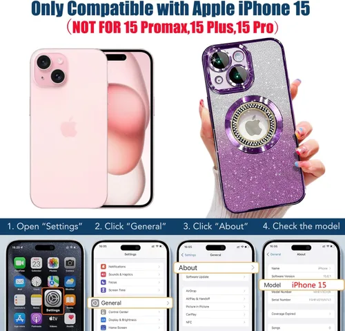 Vista 435 de Misscase Funda magnética con purpurina para iPhone 11 compatible con MagSafe, protección completa, delgada, a prueba de golpes, antiarañazos