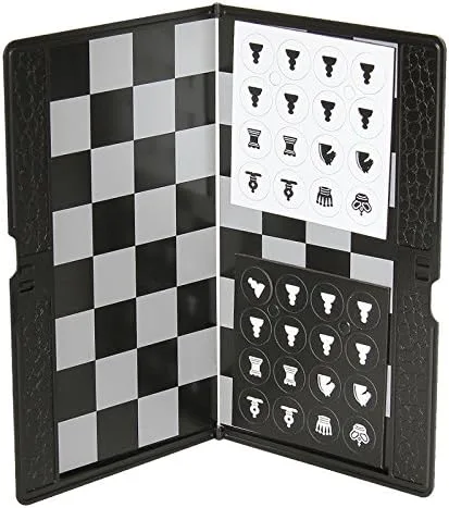Vista 3 de Mini plegable juego de ajedrez magnético portátil billetera bolsillo juegos de tablero de ajedrez