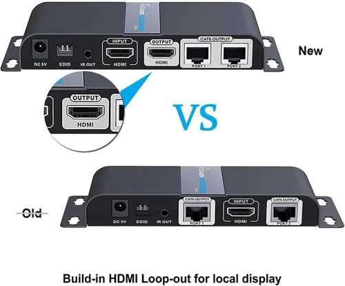 Vista 5 de MYPIN Extensor HDMI 1080P@60HZ 1x2 dispositivo divisor sobre cable CAT6/6A