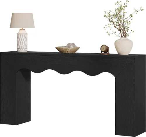 Vista 7 de Tribesigns Mesa consola de granja de 63 pulgadas, mesa de sofá de madera detrás del sofá con almacenamiento, estación de sofá de entrada larga