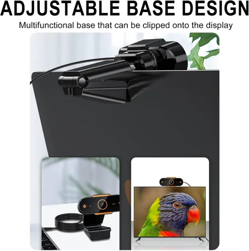 Vista 6 de Cámara web HD de 1080p con micrófono, enfoque automático rápido, gran angular de 110°, corrección de luz automática, cámara web USB para computadora