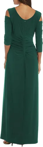 Vista 2 de Elegante vestido de fiesta con hombros descubiertos y mangas 34 para mujer, vestido de fiesta formal de graduación, vestido de fiesta con diamantes