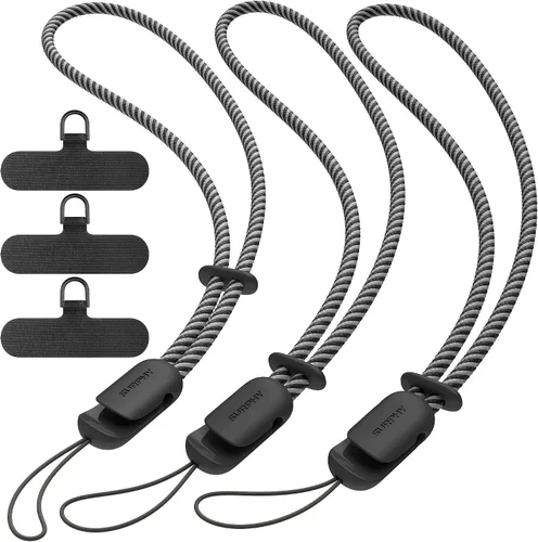 Vista 9 de SURPHY Paquete de 3 correas de muñeca para teléfono con lengüeta de sujeción para teléfono celular, correa para teléfono celular, correa para A