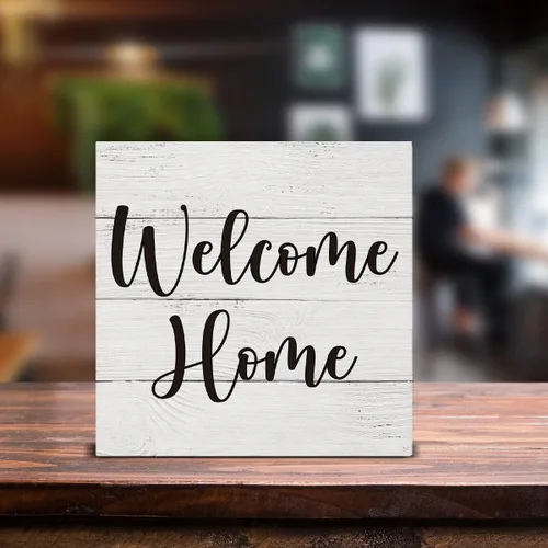 Vista 3 de Letrero de bienvenida a casa, regalos de inauguración de la casa para mujeres y hombres, cita familiar, letrero de madera de bienvenida a nuestro