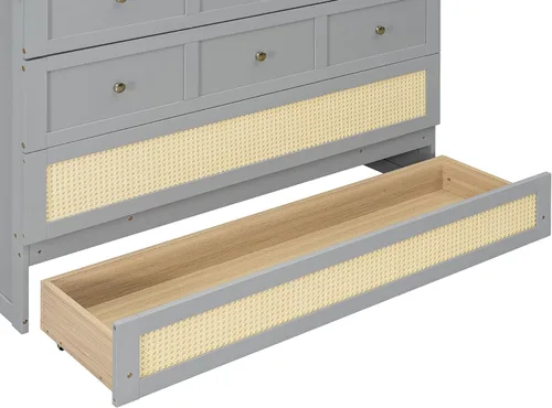 Vista 9 de Murphy - Cama de pared con cajones grandes, para apartamentos de habitaciones pequeñas, estudio, oficina en casa (color gris # z, matrimonial)