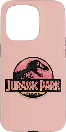 Vista 14 de Funda con logotipo degradado rosa para iPhone 16 Jurassic Park