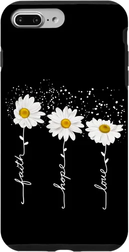 Vista 12 de Funda para iPhone 14 Pro Max Faith Hope Love para regalo, diseño de margaritas blancas