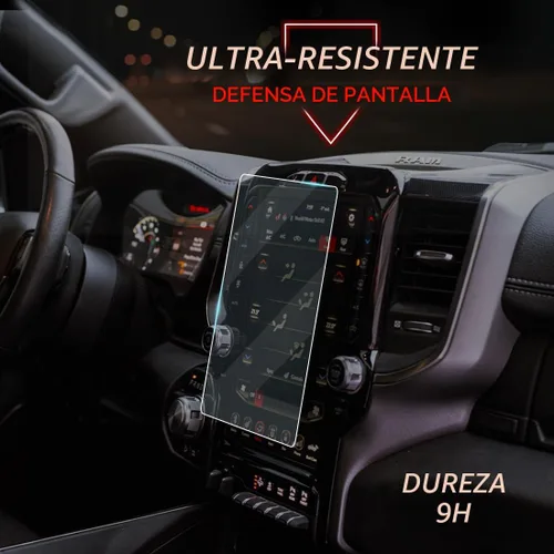 Vista 2 de Protector de pantalla premium compatible con Dodge Ram 2019, 2020, 1500, 2500, 3500, 3500, Uconnect de 12 pulgadas, vidrio templado Brillo