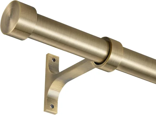 Vista 8 de Barras de cortina doradas para ventanas de 16 a 28 pulgadas, barras de cortina ajustables con tapa de aluminio y soportes envolventes completos
