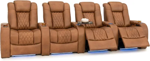Vista 143 de Seatcraft Asiento de cine en casa Diamante Marrón Reclinable Individual