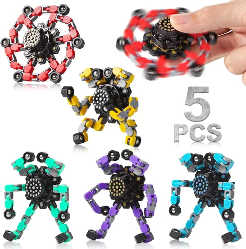Vista 15 de Gokeey Regalos de Calcetín Navideño para Nietos Fidget Spinners Transformables para Niños y Adultos Alivio del Estrés Juguetes Sensoriales Fidget
