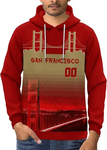 Vista 108 de Custom Football Hoodies City Night Skyline Personalized Sweatshirt Name Number Fan Gift Pullover for Men Women Youth