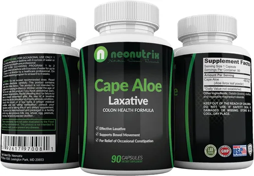 Vista 7 de Laxantes naturales Cape Aloe para aliviar el estreñimiento, promueve la evacuación intestinal saludable, suplemento para hombres y mujeres