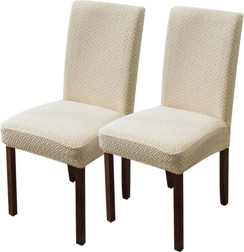 Vista 52 de Genina Fundas impermeables para sillas de comedor, cocina, fundas para sillas de comedor Parson (beige, 2 unidades)