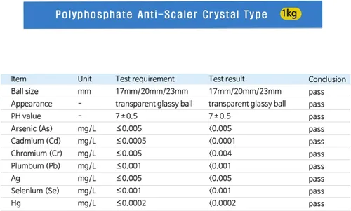 Vista 4 de FilterTech Cristal de silifos de polifosfato antiincrustante (5 ~ 0.591 in)