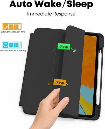 Vista 2 de Aoub Funda para iPad Air de 11 pulgadas M3/M2 (2025/2024), iPad Air de 5ª/4ª generación (2022/2020) de 10.9 pulgadas con soporte para lápiz, soporte
