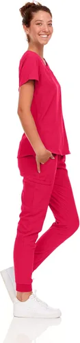 Vista 14 de Natural Uniforms Conjunto de ropa quirúrgica elástica para mujer con tallas regulares y pequeñas