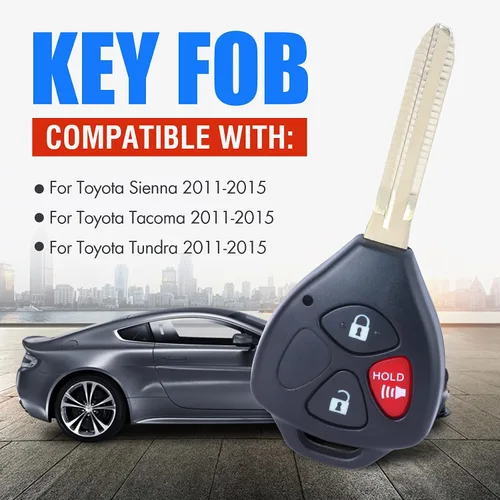 Vista 3 de Keymall Control remoto de entrada sin llave mejorado para Toyota Sienna Tacoma Tundra FCC ID GQ43VT20T G Chip (tu llave antigua debe tener sello G)