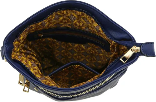 Vista 5 de Bolso cruzado grande con triple bolsillo con cremallera.