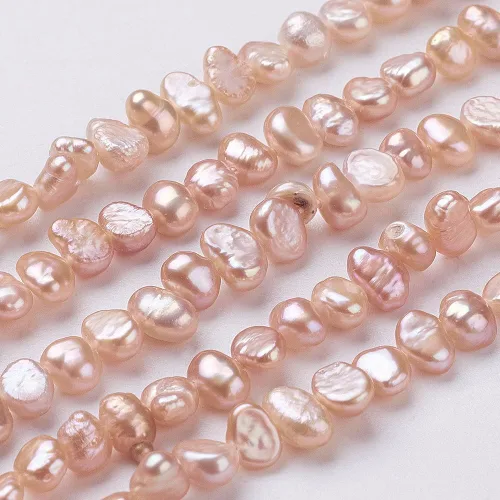 Vista 10 de Beadthoven - 90 mechones de perlas de agua dulce cultivadas naturales de 0.2 a 0.157 in, mini perlas irregulares, perlas para bricolaje, pulseras 0