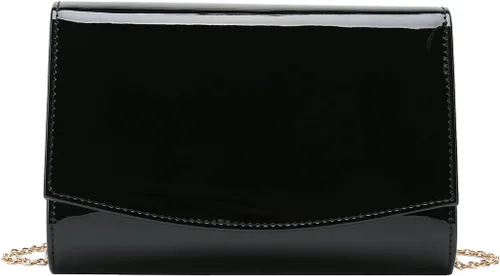 Vista 3 de CHARMING TAILOR Bolso de noche elegante clásico con solapa de charol, bolso de vestir elegante