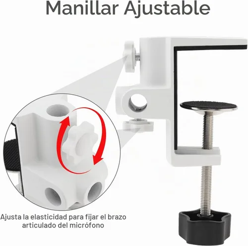 Vista 8 de RTNLIT - Abrazadera de lámpara de escritorio, 0.49 pulgadas/0.492 in, abrazadera de montaje de mesa de metal con 4 agujeros