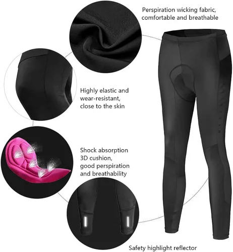 Vista 5 de Mysenlan - Conjunto de camiseta de ciclismo de manga larga transpirable con acolchado 3D, pantalones largos para bicicleta